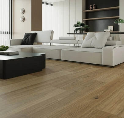 Pallas Quantum Hybrid Flooring 12mm Natural Spotted Gum Setting
