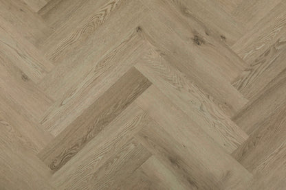 Topdeck Belle Vie Herringbone 7mm Cayman Oak Hybrid Flooring swatch