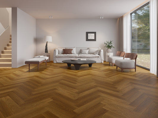 Riverhill Floors Hybrid Elegant Herringbone Pacific Spotted Gum 9.5mm (1.43m2/box)