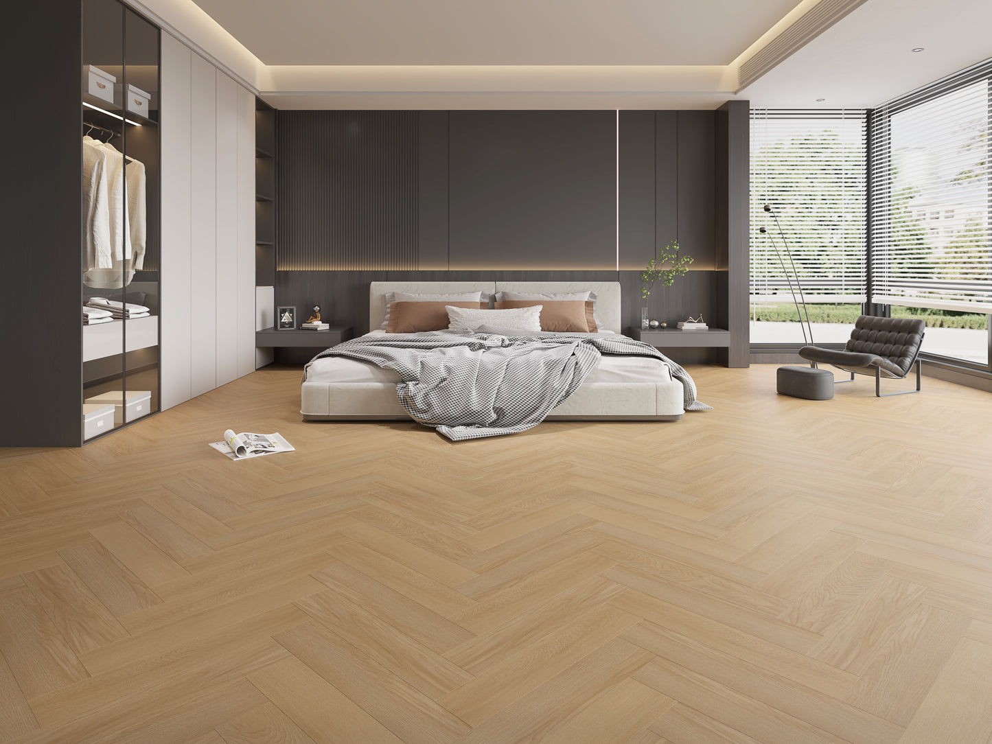 Riverhill Floors Elegant SPC Hybrid Herringbone Planks, 9.5mm
