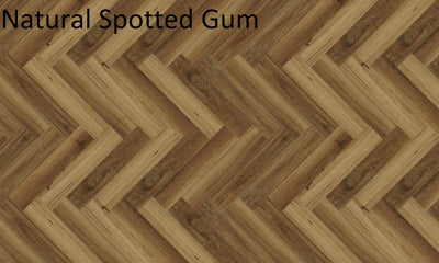 Riverhill Elegant SPC Hybrid Herringbone 9.5mm – Natural Spotted Gum Swatch
