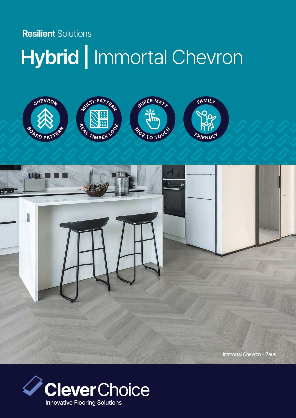 Clever Choice Hybrid Flooring Immortal Chevron Click System 9mm