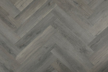Topdeck Belle Vie Herringbone 7mm Weathered Grey Oak Hybrid Flooring Swatch