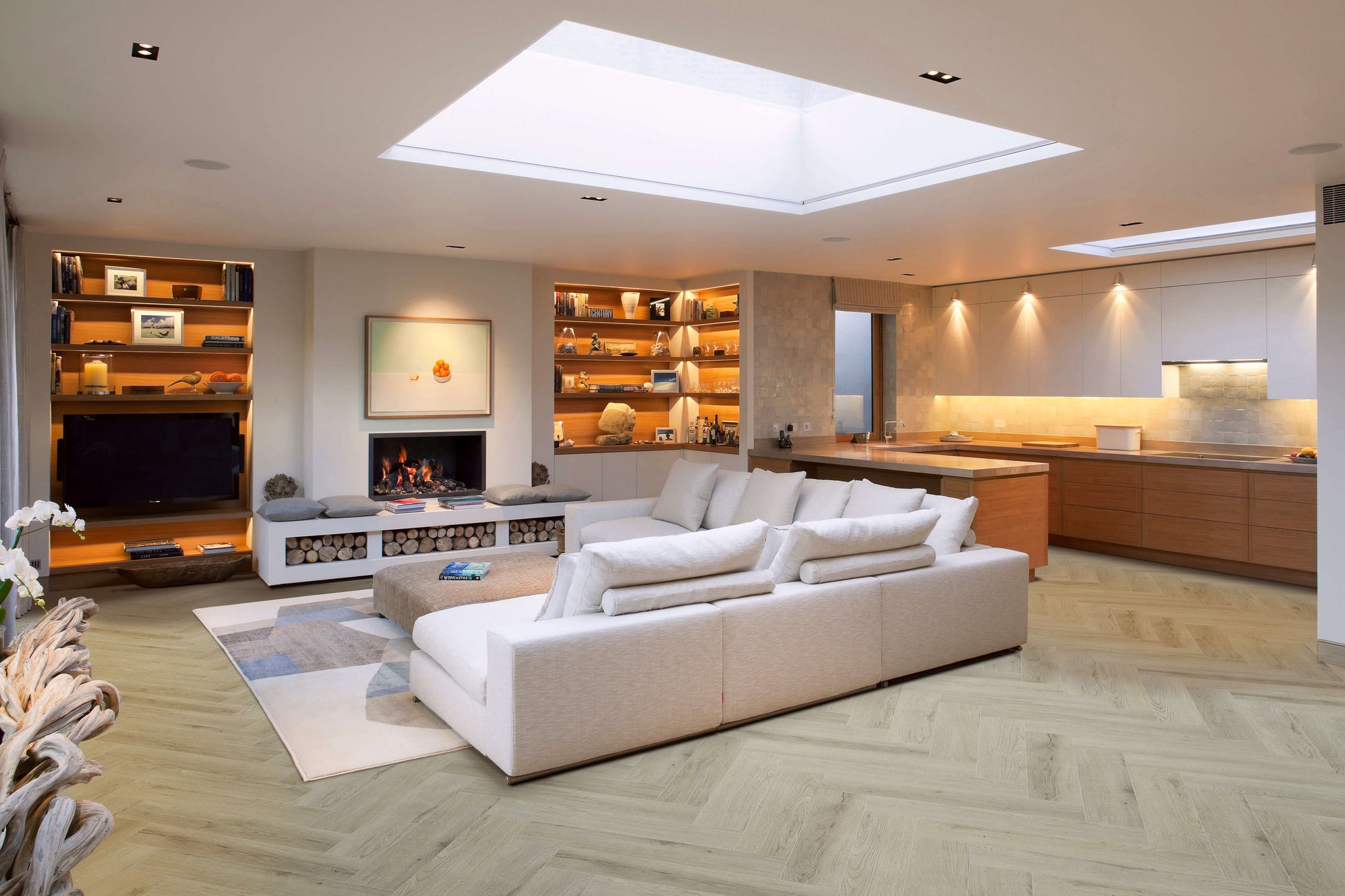 Topdeck Belle Vie Herringbone 7mm Winchester Oak Hybrid Flooring Setting