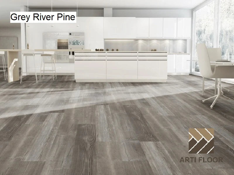 ArtiFloor Timberland Luxury Vinyl Plank Flooring 4.5mm Grey River Pine Setting