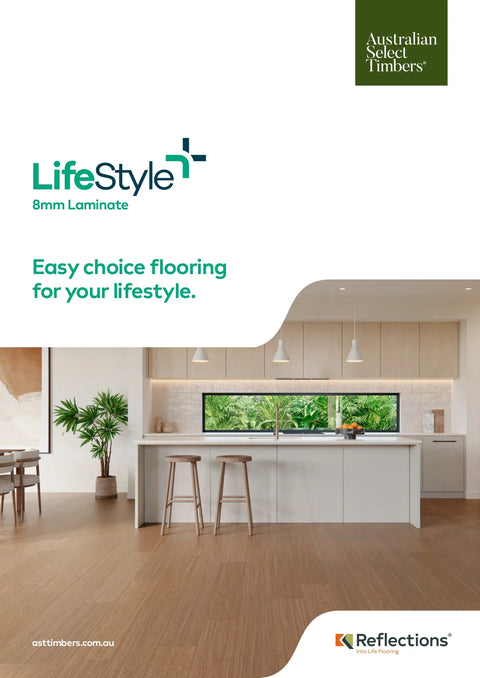 Australian Select Timbers Reflections LifeStyle+ Laminate Flooring 8mm Brochure Cover