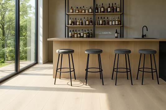 Bar area with natural lighting showing exact floor color