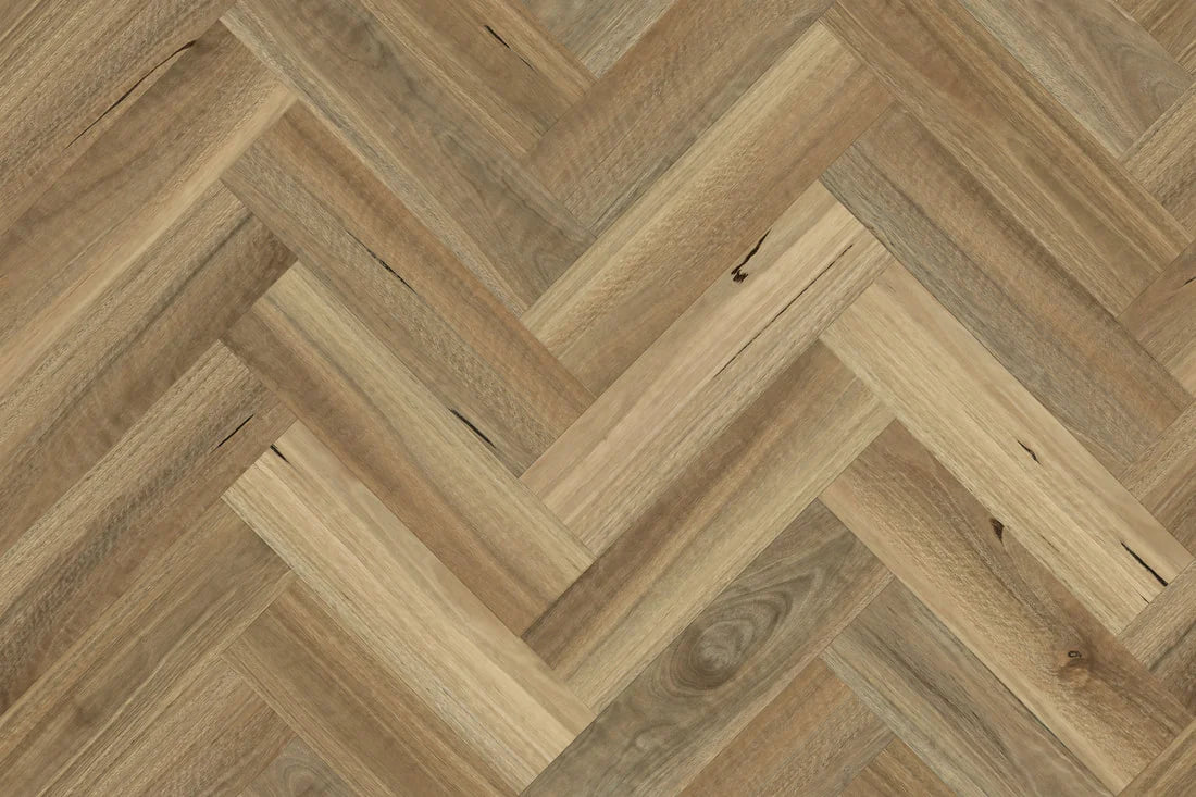 Elsa Herringbone Luxury Vinyl Plank Flooring 2.5mm Spotted Gum Swatch
