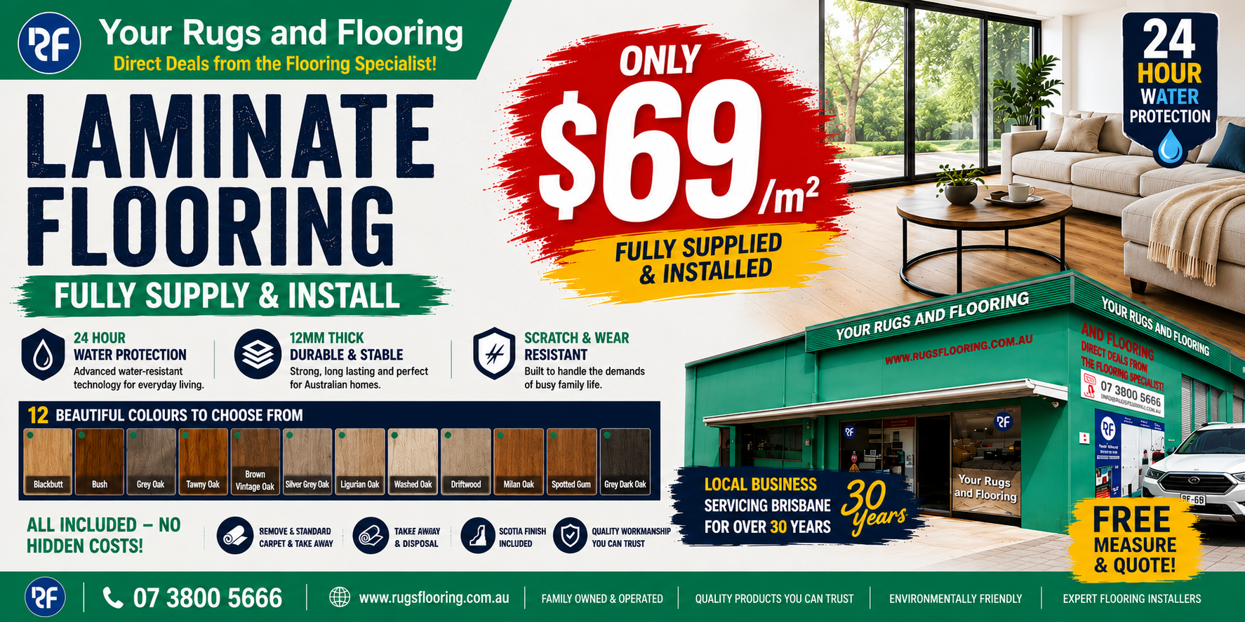 Laminate flooring supplied and installed in Brisbane from $69/m² by Your Rugs and Flooring