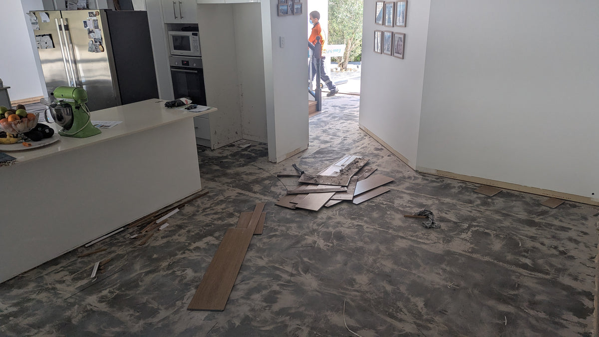 Hybrid Flooring Warranty Replacement – Calamvale - Before
