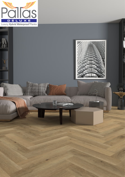 Pallas Deluxe Herringbone Hybrid Flooring 7.5mm