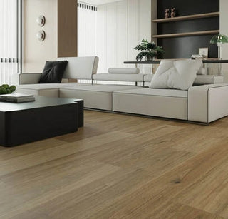 Pallas Quantum Hybrid Flooring 12mm Natural Spotted Gum Setting