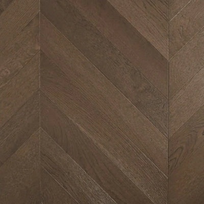 Preference De Marque Oak Chevron Engineered Timber Flooring 15/4mm 120mm Dark Brown Swatch