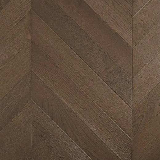 Preference De Marque Oak Chevron Engineered Timber Flooring 15/4mm 120mm Dark Brown Swatch