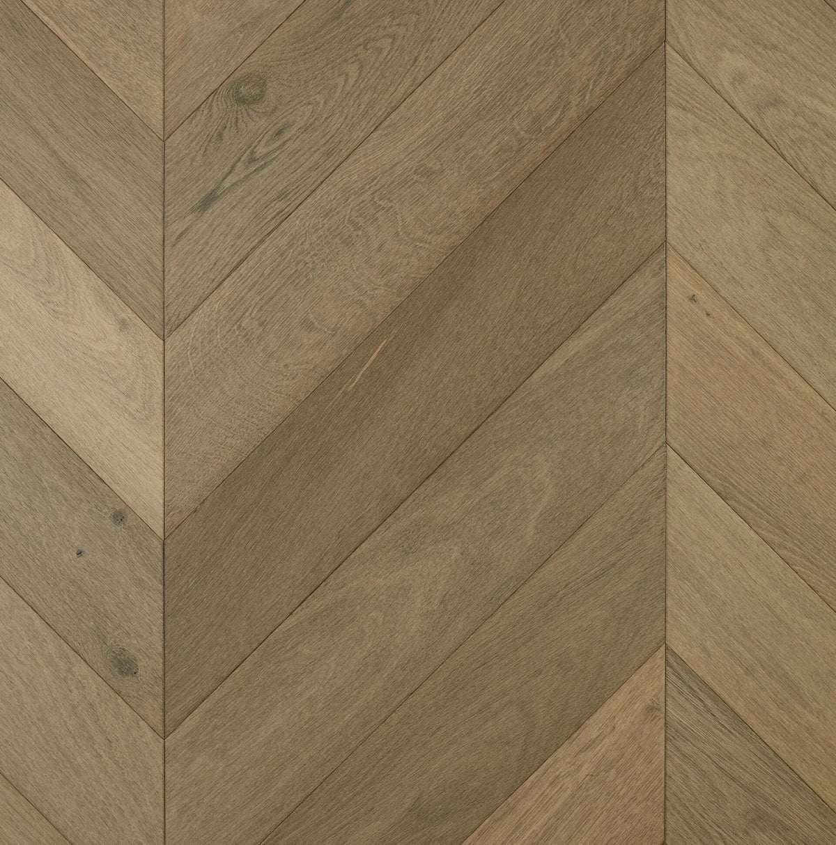 Preference De Marque Oak Chevron Engineered Timber Flooring 15/4mm 120mm Storm Swatch