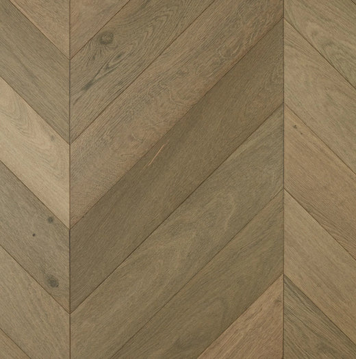 Preference De Marque Oak Chevron Engineered Timber Flooring 15/4mm 120mm Storm Swatch
