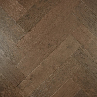 Preference De Marque Oak Herringbone Engineered Timber Flooring 15/4mm 120mm Dark Brown Swatch
