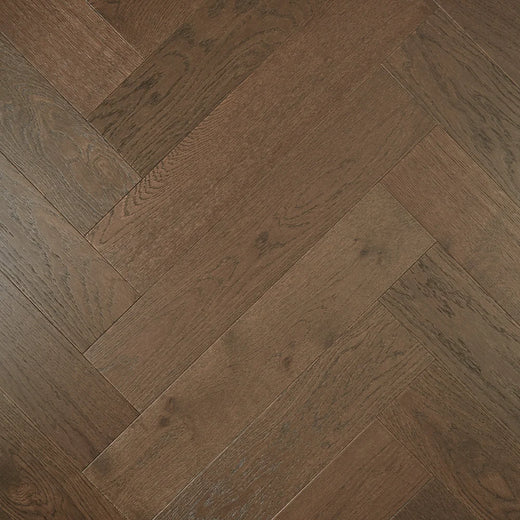 Preference De Marque Oak Herringbone Engineered Timber Flooring 15/4mm 120mm Dark Brown Swatch