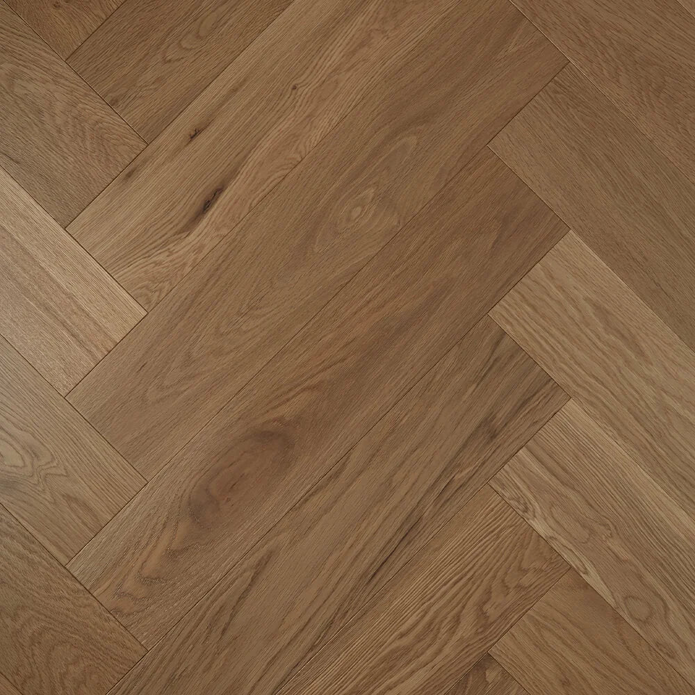 Preference De Marque Oak Herringbone Engineered Timber Flooring 15/4mm 120mm Latte Swatch
