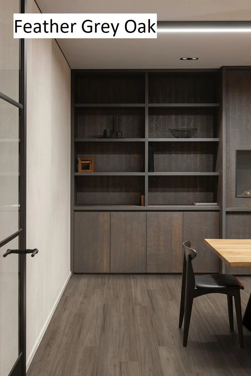 Premium Floors Clix Plus Laminate Flooring 8mm - Feather Grey Oak room setting