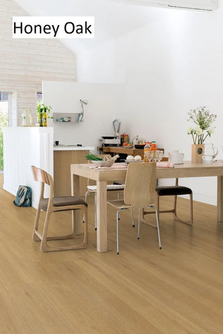 Premium Floors Clix Plus Laminate Flooring 8mm - Honey Oak room setting
