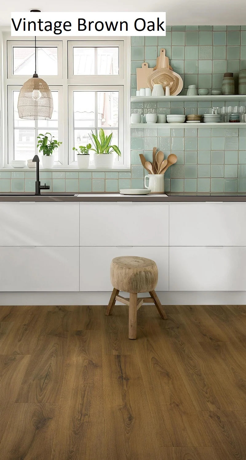Premium Floors Clix Plus Laminate Flooring 8mm - Vintage Brown Oak room setting