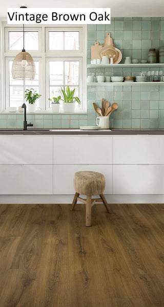 Premium Floors Clix Plus Laminate Flooring 8mm - Vintage Brown Oak room setting