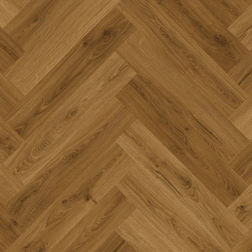 Quick-Step Ciro Herringbone Hybrid Flooring 6mm Botanic Caramel Oak Swatch