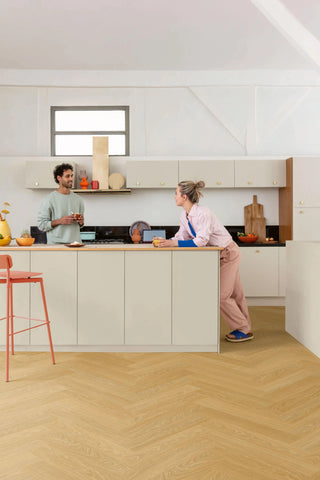 Quick-Step Ciro Herringbone Hybrid Flooring 6mm Pure Oak Honey Setting