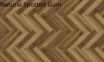 Riverhill Elegant Herringbone Hybrid Flooring 9.5mm Natural Spotted Gum Swatch