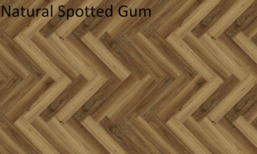 Riverhill Elegant Herringbone Hybrid Flooring 9.5mm Natural Spotted Gum Swatch