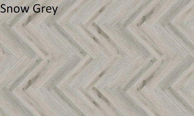 Riverhill Elegant Herringbone Hybrid Flooring 9.5mm Snow Grey Swatch