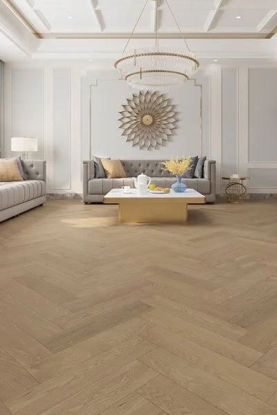 Riverhill iDesign European Oak Herringbone Engineered Timber Flooring 15/3mm Coral Sand Setting 2