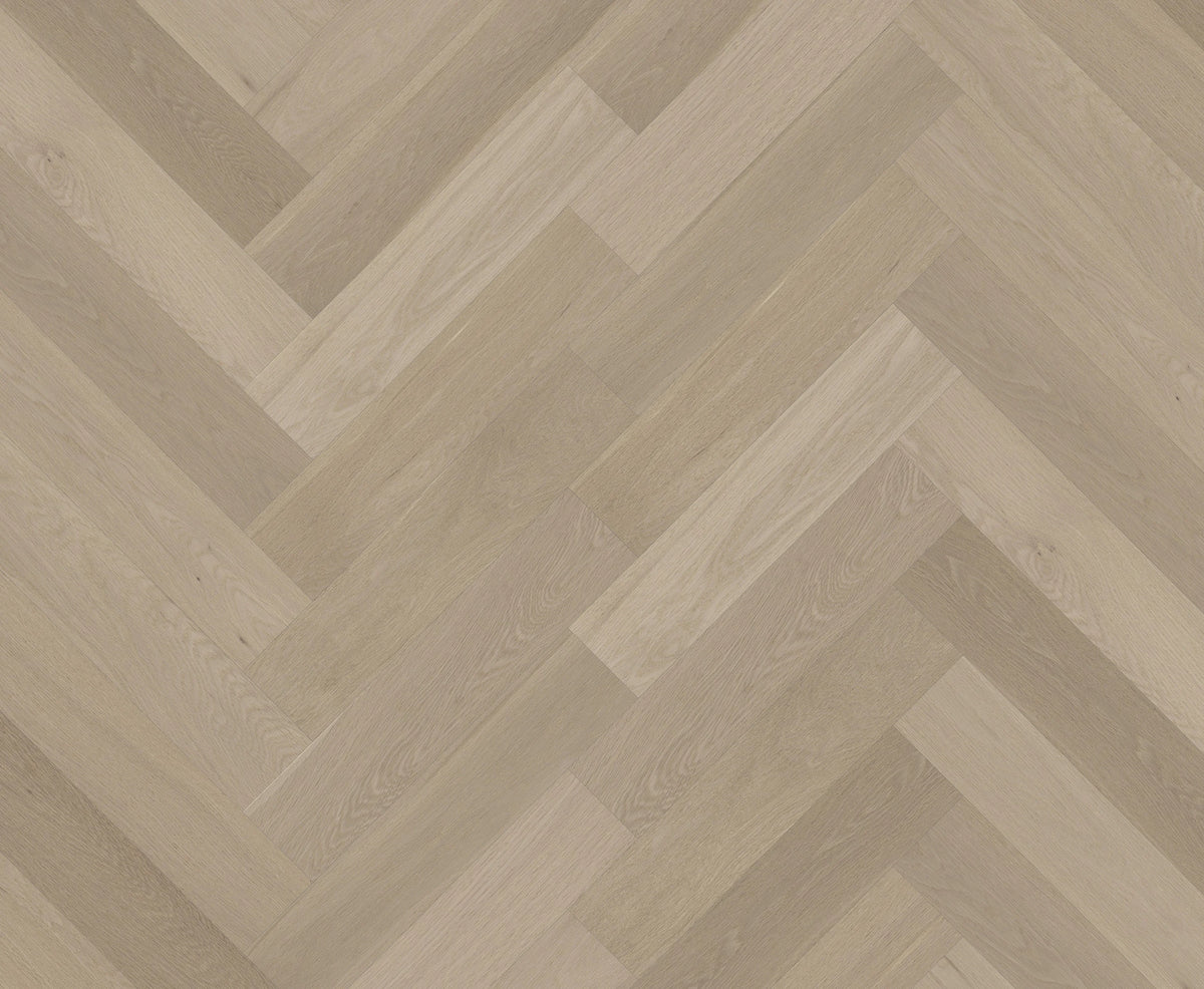 Riverhill iDesign European Oak Herringbone Engineered Timber Flooring 15/3mm Tinge Clay Swatch