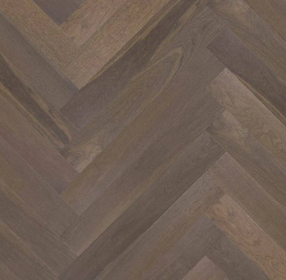 The Flooring Lab ADORE Cinder Flat European Oak Herringbone 14.2mm