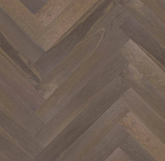 The Flooring Lab Adore European Oak Herringbone Flooring 14mm - Cinder swatch