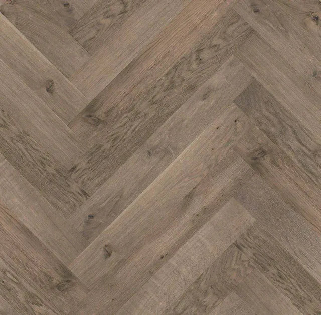 The Flooring Lab Adore European Oak Herringbone Flooring 14mm - Raven swatch
