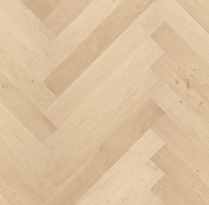 The Flooring Lab ADORE Ivory Flat European Oak Herringbone 14.2mm 
