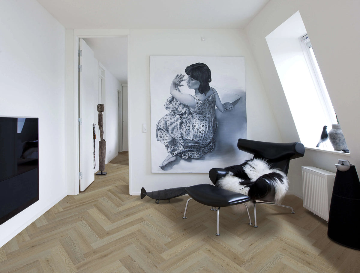Topdeck Belle Vie Herringbone Hybrid Flooring 7mm Bellevue Avenue Setting