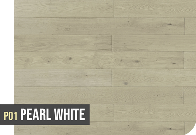 Topdeck Project Oak European Oak Engineered Timber Flooring 14/2mm Pearl White P01 Swatch